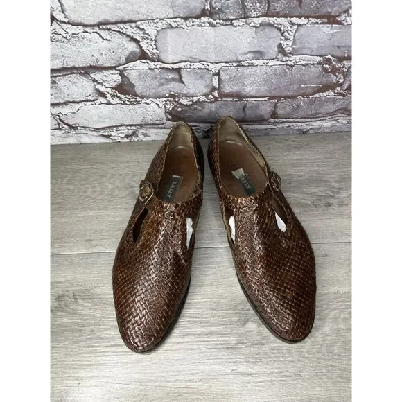 VTG Bally Seville Leather Woven Monk Strap Loafers Shoes  display picture 2